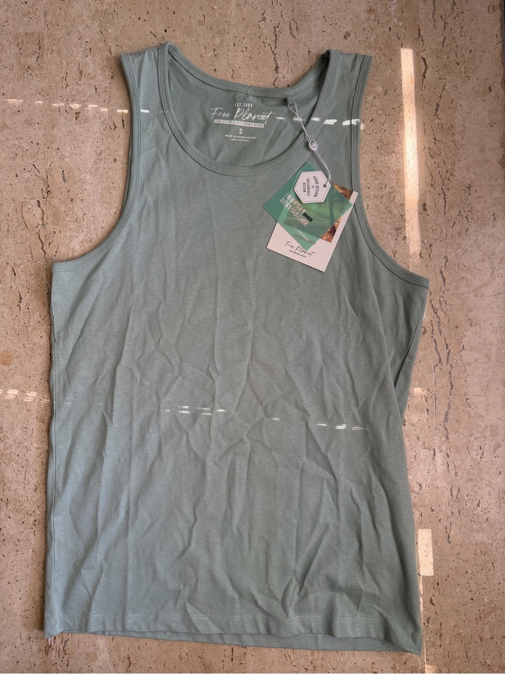 Free Planet La Jolla Beach 100% Cotton Men’s Tank Top Size Small